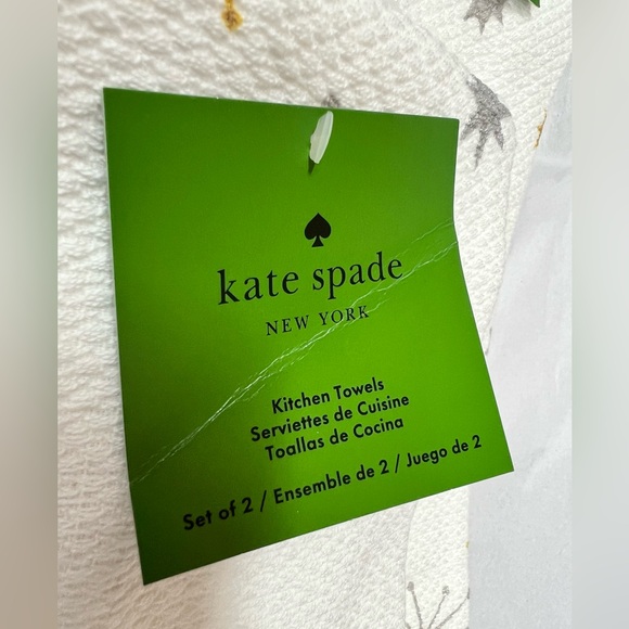 Kate Spade star hand towel Christmas Sparkle atomic Kitchen Bath cotton Set 2 - Picture 5 of 5